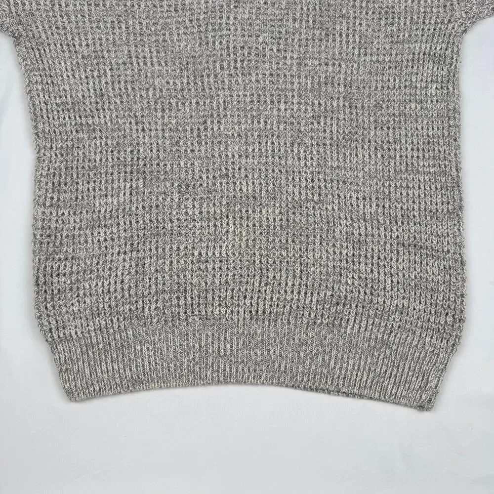 Michael Gerald Vintage Collegiate V-Neck Knit Sweater Geo Border Mens Medium